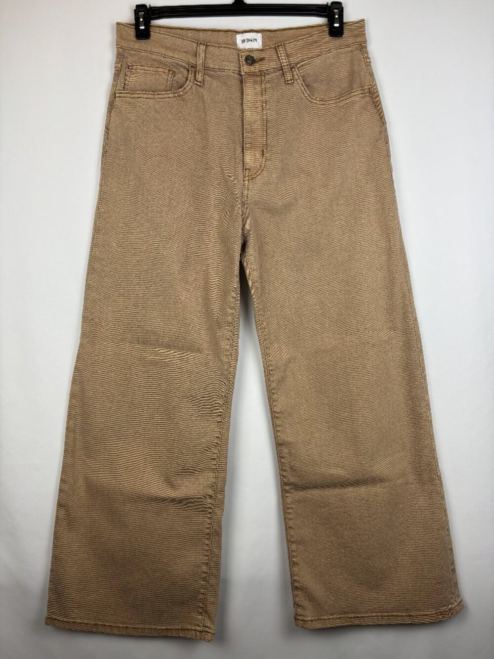 28 Hudson Jolene Vintage Wide Leg Jeans Khaki Tan Cotton Blend Straight Leg Pant